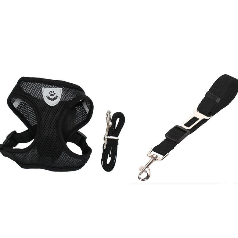 Pet Car Seat Belt Leash – Adjustable Safety Harness for Dogs & Cats