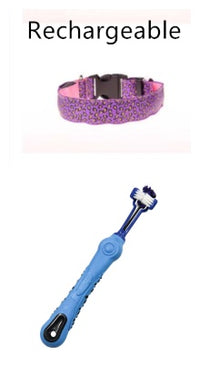 Adjustable LED Dog Collar – Safety Nylon Pet Collar with Leopard Print