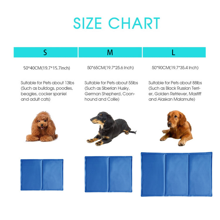 Dog Cooling Mat – Summer Ice Gel Pet Bed & Cushion for Dogs, Cats & Puppies