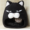 Cartoon Fleece Pet Bed – Warm Cozy House for Cats and Puppies