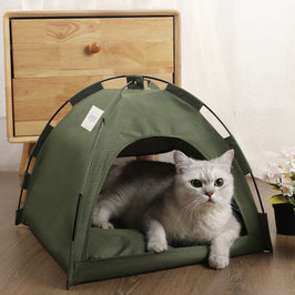 Cat & Dog Tent Bed with Cushion – Cooling Mat Pet Sofa, Indoor Kennel & Cozy Nest for Small Pets
