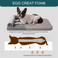 Orthopedic Dog Bed for Large Dogs – XL Egg Crate Foam Mattress with Waterproof Removable Cover