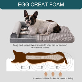 Orthopedic Dog Bed for Large Dogs – XL Egg Crate Foam Mattress with Waterproof Removable Cover