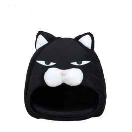 Cartoon Fleece Pet Bed – Warm Cozy House for Cats and Puppies
