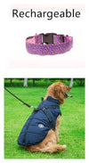 Adjustable LED Dog Collar – Safety Nylon Pet Collar with Leopard Print