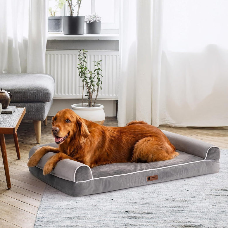 Orthopedic Dog Bed for Large Dogs – XL Egg Crate Foam Mattress with Waterproof Removable Cover