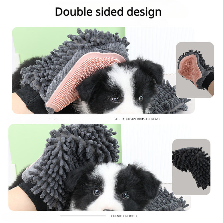 2-in-1 Pet Bathing Brush & Grooming Glove – Brushing, Massaging, and Drying Tool for Dogs & Cats