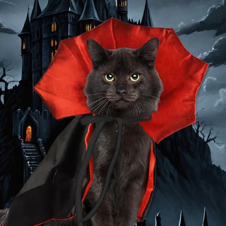 Halloween Pet Costume – Cute Vampire Cloak for Small Dogs, Cats, Puppies & Kittens | Kawaii Cosplay Pet Clothes & Accessories Gift