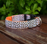 Adjustable LED Dog Collar – Safety Nylon Pet Collar with Leopard Print