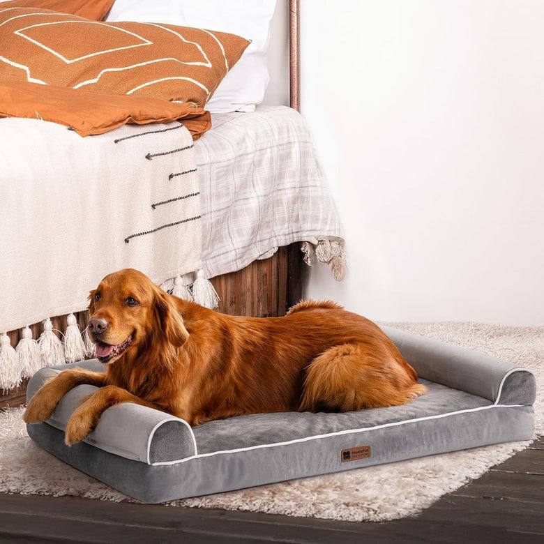 Orthopedic Dog Bed for Large Dogs – XL Egg Crate Foam Mattress with Waterproof Removable Cover