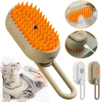3-in-1 Cat & Dog Steam Brush – Electric Pet Grooming Comb with Spray, Massage & Hair Removal