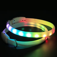 USB Rechargeable LED Dog Collar – Luminous Flashing Safety Necklace for Night Walking