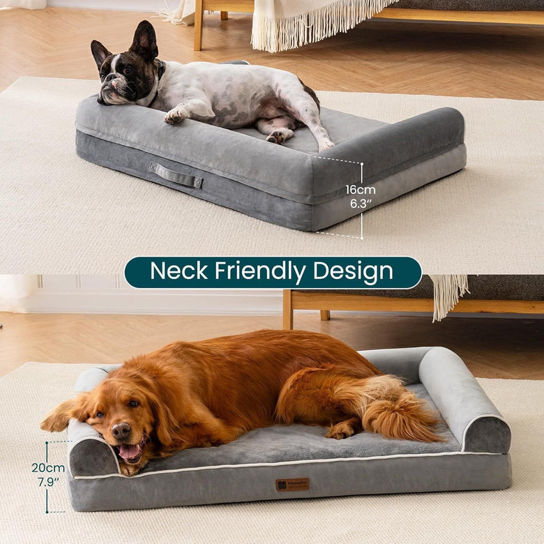 Orthopedic Dog Bed for Large Dogs – XL Egg Crate Foam Mattress with Waterproof Removable Cover
