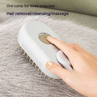 3-in-1 Cat & Dog Steam Brush – Electric Pet Grooming Comb with Spray, Massage & Hair Removal