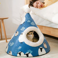 Triangle Yurt Cat Litter Box – Enclosed Pet Litter for Cats